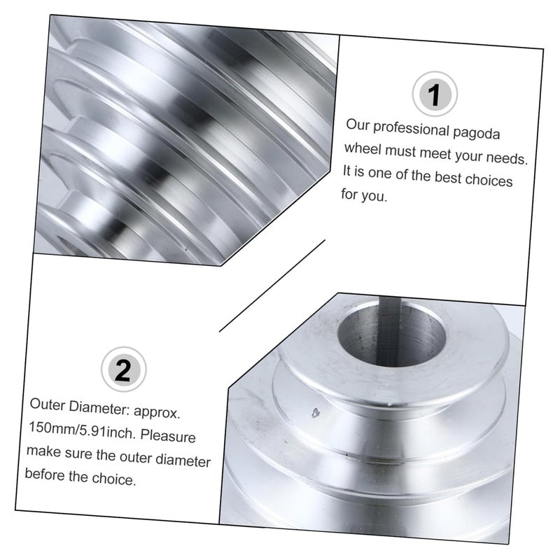 Cabilock Aluminum Timing Belt Pulley Wheel Multi Groove Type A Accessory - Image 2